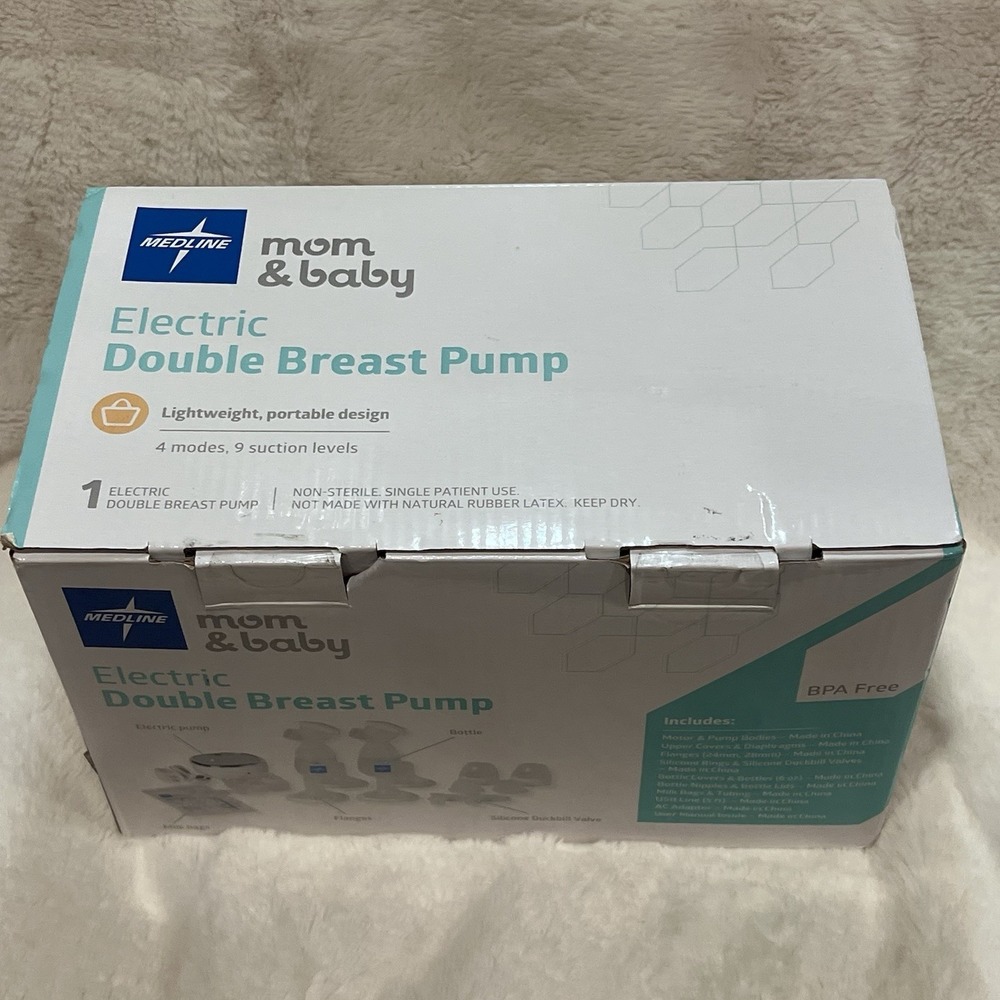 Medline Mom & Baby Electric Double Breast Pump | New | 4 Modes, 9 Suction Levels